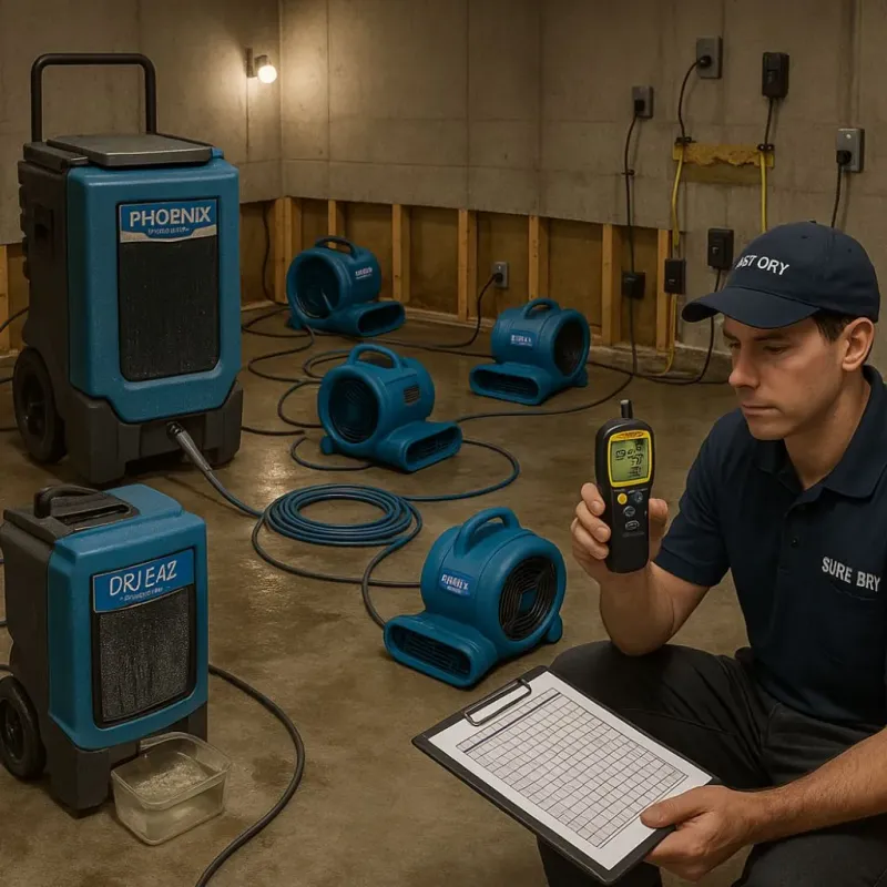 Structural Drying and Dehumidification process in Mills River, NC